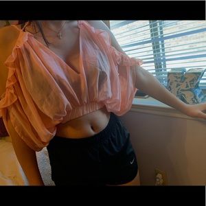 Pink crop blouse